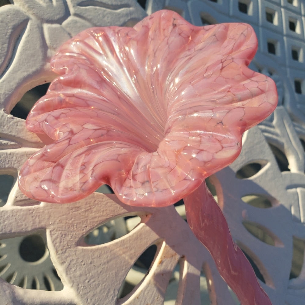 Hand-blown glass flower.